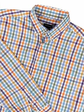 St. Croix Men's XXL Fashion Fit Multicolor Gingham Check Button Down Shirt